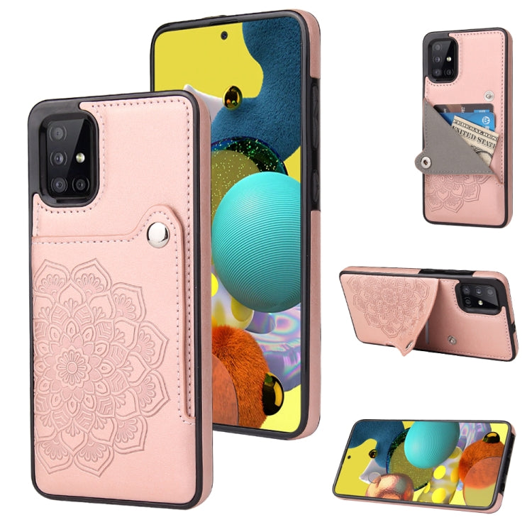 For Samsung Galaxy A71 Embossed Pattern PU + TPU Protective Case with Holder & Wallet & Card Slots