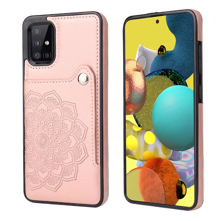For Samsung Galaxy A71 Embossed Pattern PU + TPU Protective Case with Holder & Wallet & Card Slots