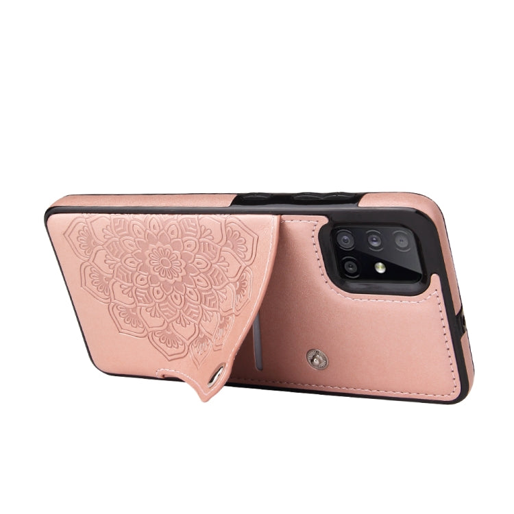 For Samsung Galaxy A71 Embossed Pattern PU + TPU Protective Case with Holder & Wallet & Card Slots