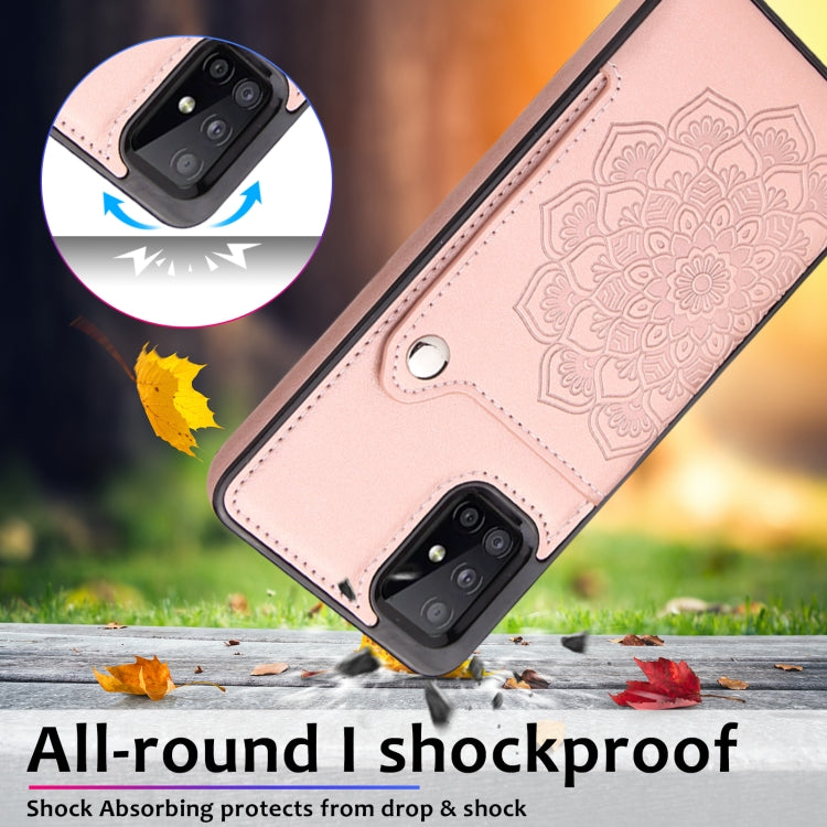For Samsung Galaxy A71 Embossed Pattern PU + TPU Protective Case with Holder & Wallet & Card Slots
