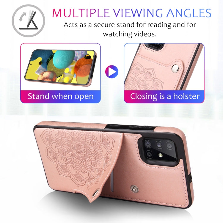 For Samsung Galaxy A71 Embossed Pattern PU + TPU Protective Case with Holder & Wallet & Card Slots