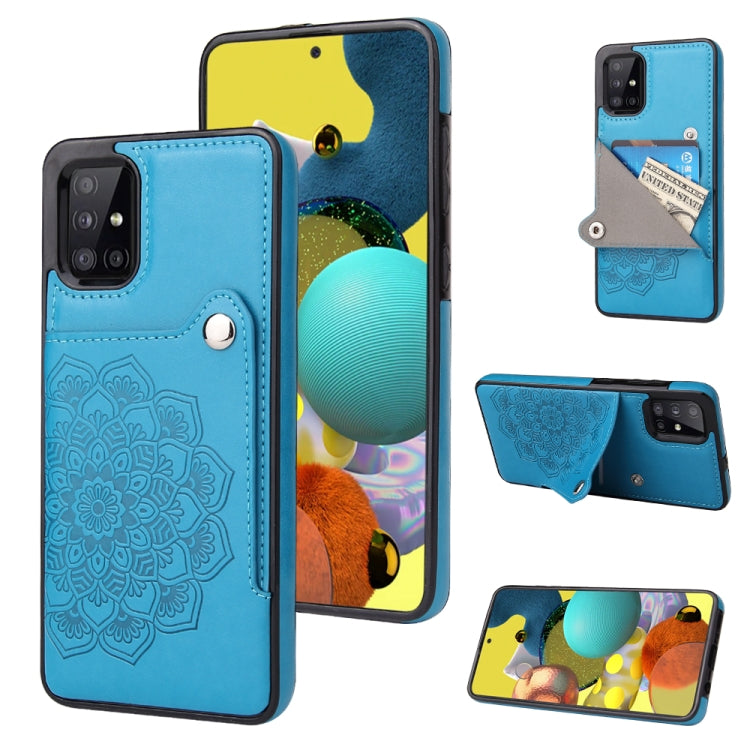 For Samsung Galaxy A71 Embossed Pattern PU + TPU Protective Case with Holder & Wallet & Card Slots
