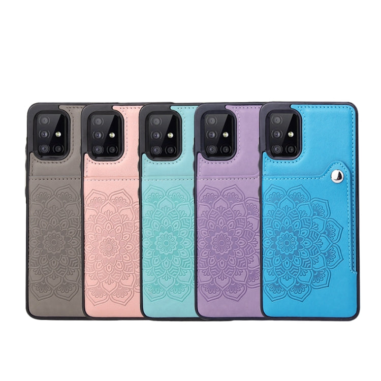 For Samsung Galaxy A71 Embossed Pattern PU + TPU Protective Case with Holder & Wallet & Card Slots