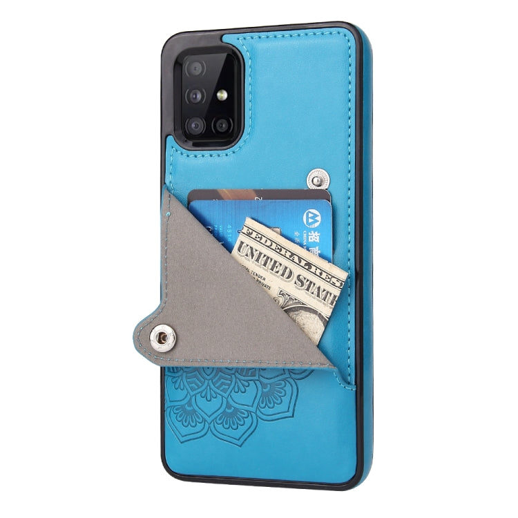 For Samsung Galaxy A71 Embossed Pattern PU + TPU Protective Case with Holder & Wallet & Card Slots