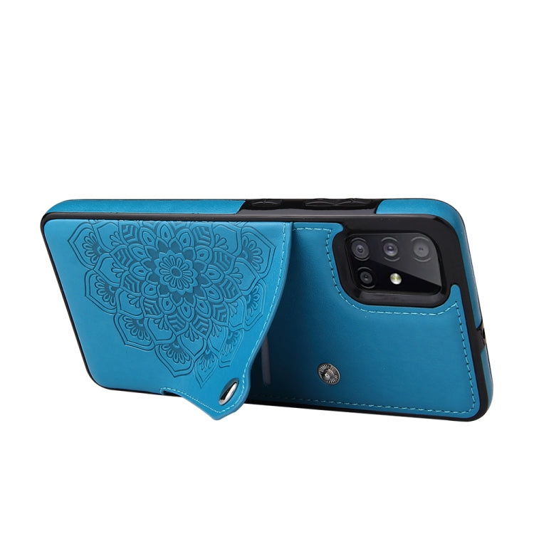 For Samsung Galaxy A71 Embossed Pattern PU + TPU Protective Case with Holder & Wallet & Card Slots