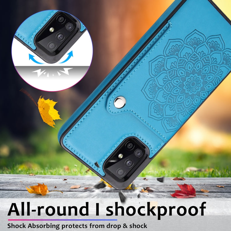 For Samsung Galaxy A71 Embossed Pattern PU + TPU Protective Case with Holder & Wallet & Card Slots