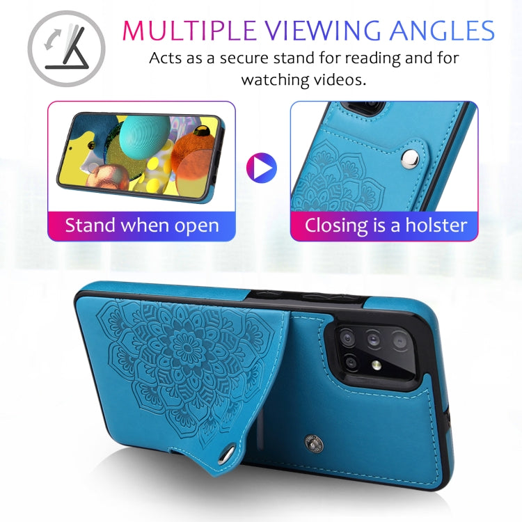 For Samsung Galaxy A71 Embossed Pattern PU + TPU Protective Case with Holder & Wallet & Card Slots