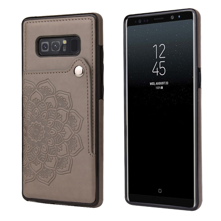 For Samsung Galaxy Note 8 Embossed Pattern PU + TPU Protective Case with Holder & Wallet & Card Slots