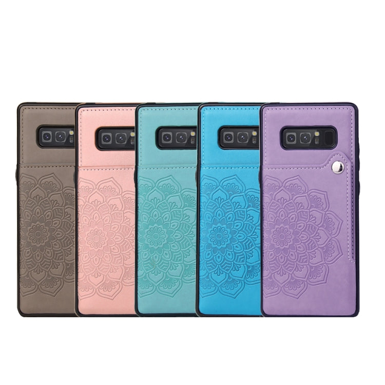 For Samsung Galaxy Note 8 Embossed Pattern PU + TPU Protective Case with Holder & Wallet & Card Slots