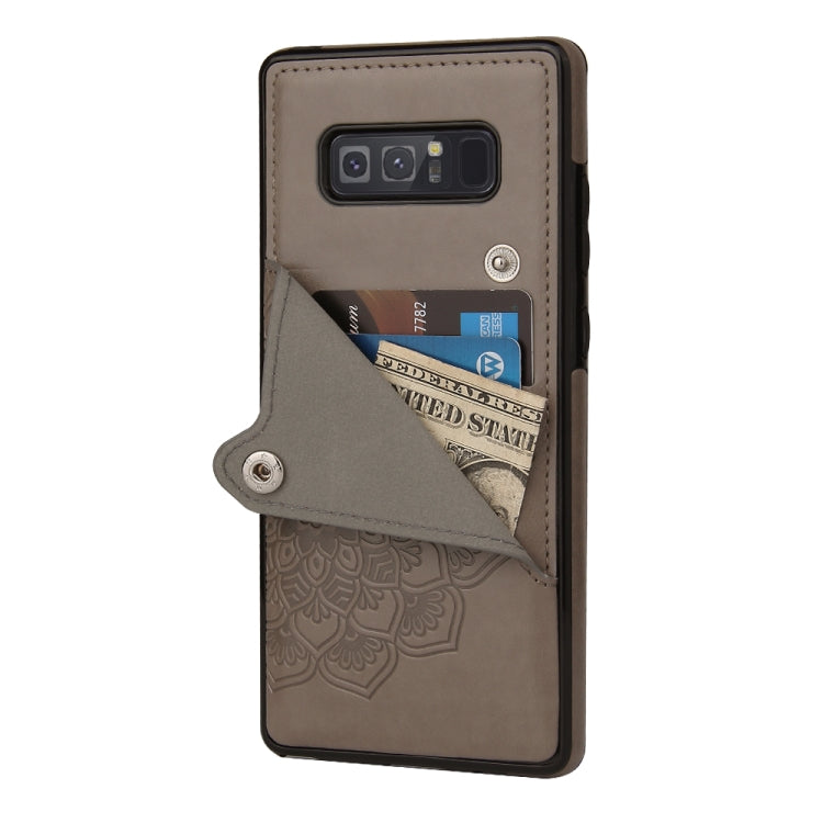 For Samsung Galaxy Note 8 Embossed Pattern PU + TPU Protective Case with Holder & Wallet & Card Slots