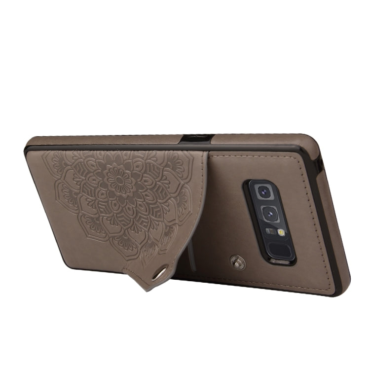 For Samsung Galaxy Note 8 Embossed Pattern PU + TPU Protective Case with Holder & Wallet & Card Slots