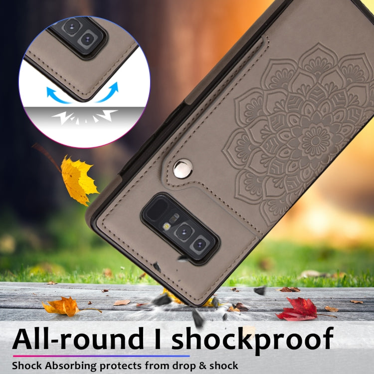 For Samsung Galaxy Note 8 Embossed Pattern PU + TPU Protective Case with Holder & Wallet & Card Slots