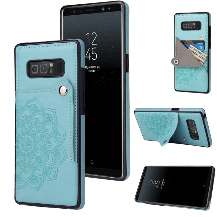 For Samsung Galaxy Note 8 Embossed Pattern PU + TPU Protective Case with Holder & Wallet & Card Slots
