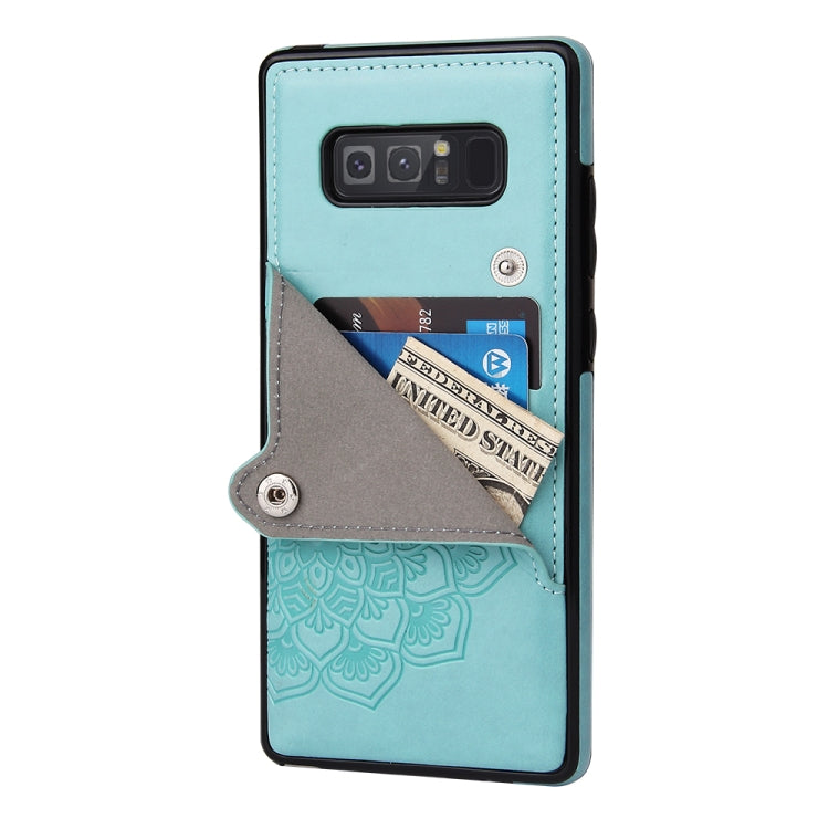 For Samsung Galaxy Note 8 Embossed Pattern PU + TPU Protective Case with Holder & Wallet & Card Slots