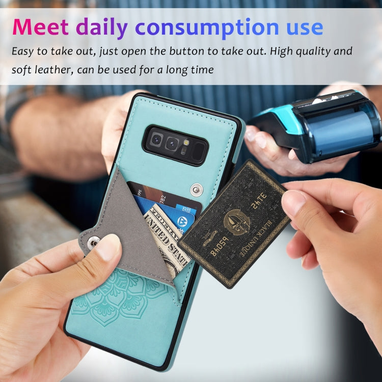 For Samsung Galaxy Note 8 Embossed Pattern PU + TPU Protective Case with Holder & Wallet & Card Slots