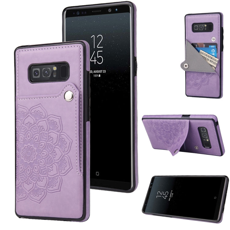 For Samsung Galaxy Note 8 Embossed Pattern PU + TPU Protective Case with Holder & Wallet & Card Slots