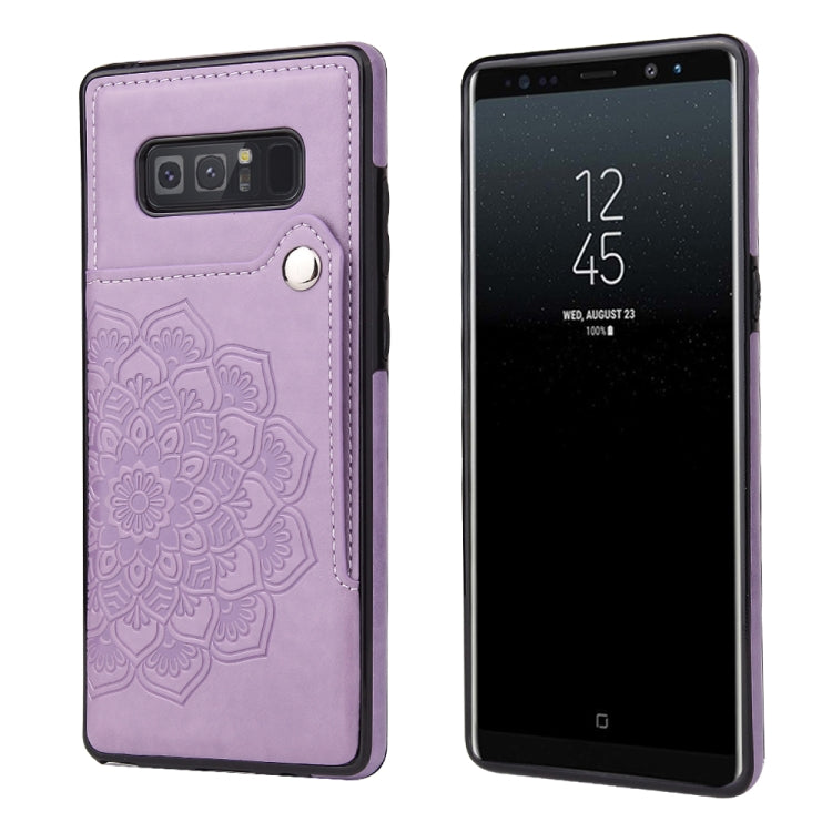For Samsung Galaxy Note 8 Embossed Pattern PU + TPU Protective Case with Holder & Wallet & Card Slots