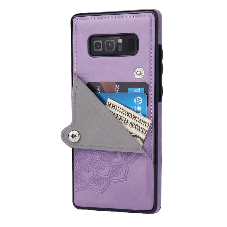 For Samsung Galaxy Note 8 Embossed Pattern PU + TPU Protective Case with Holder & Wallet & Card Slots