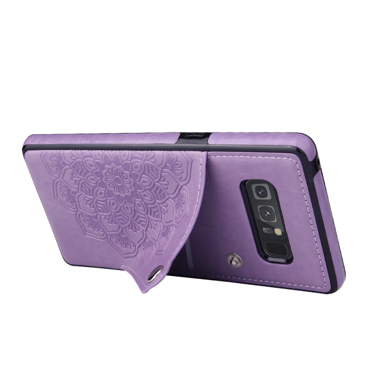 For Samsung Galaxy Note 8 Embossed Pattern PU + TPU Protective Case with Holder & Wallet & Card Slots