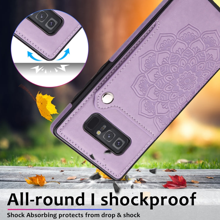 For Samsung Galaxy Note 8 Embossed Pattern PU + TPU Protective Case with Holder & Wallet & Card Slots