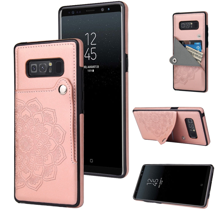 For Samsung Galaxy Note 8 Embossed Pattern PU + TPU Protective Case with Holder & Wallet & Card Slots