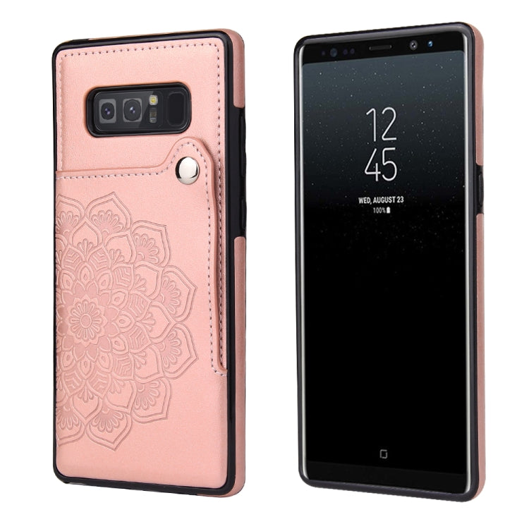 For Samsung Galaxy Note 8 Embossed Pattern PU + TPU Protective Case with Holder & Wallet & Card Slots