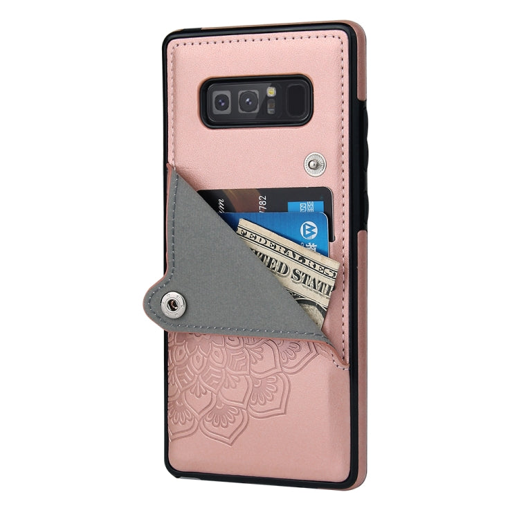 For Samsung Galaxy Note 8 Embossed Pattern PU + TPU Protective Case with Holder & Wallet & Card Slots