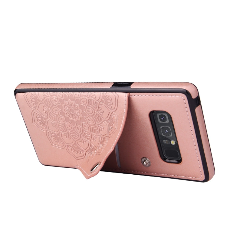 For Samsung Galaxy Note 8 Embossed Pattern PU + TPU Protective Case with Holder & Wallet & Card Slots