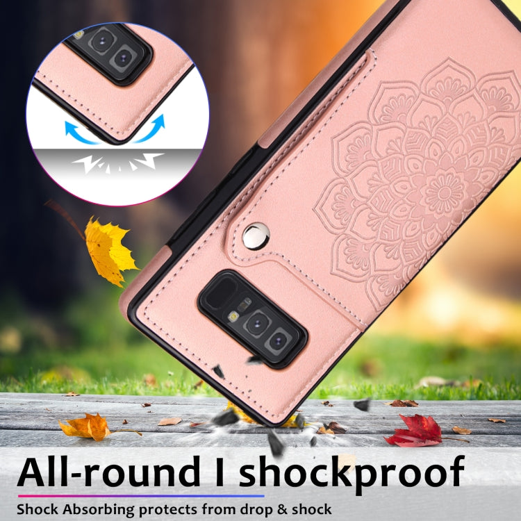 For Samsung Galaxy Note 8 Embossed Pattern PU + TPU Protective Case with Holder & Wallet & Card Slots