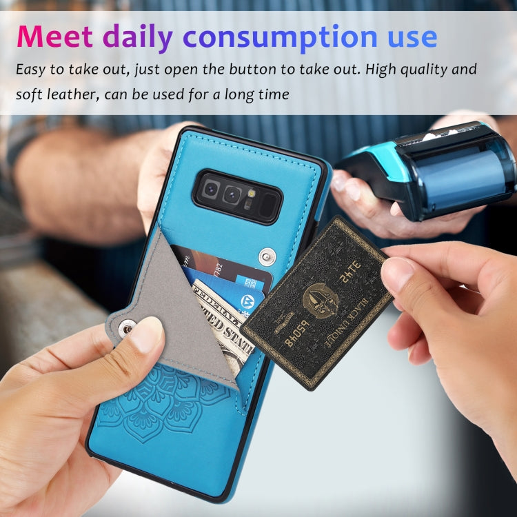 For Samsung Galaxy Note 8 Embossed Pattern PU + TPU Protective Case with Holder & Wallet & Card Slots