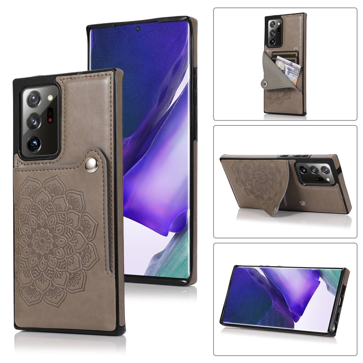 For Samsung Galaxy Note20 Ultra Embossed Pattern PU + TPU Protective Case with Holder & Wallet & Card Slots