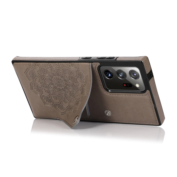 For Samsung Galaxy Note20 Ultra Embossed Pattern PU + TPU Protective Case with Holder & Wallet & Card Slots