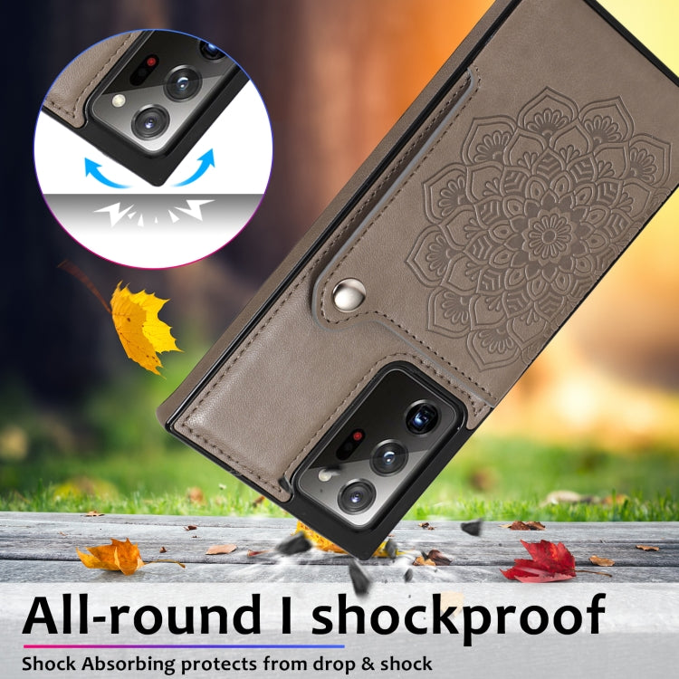 For Samsung Galaxy Note20 Ultra Embossed Pattern PU + TPU Protective Case with Holder & Wallet & Card Slots
