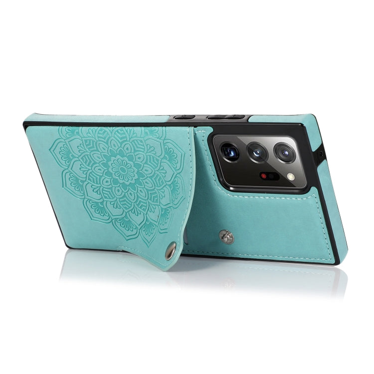 For Samsung Galaxy Note20 Ultra Embossed Pattern PU + TPU Protective Case with Holder & Wallet & Card Slots