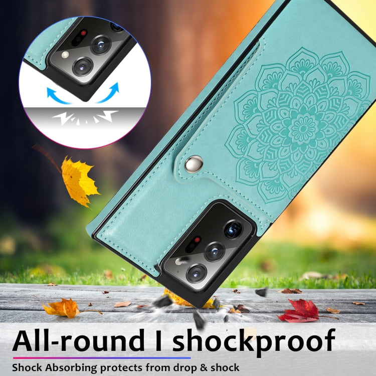 For Samsung Galaxy Note20 Ultra Embossed Pattern PU + TPU Protective Case with Holder & Wallet & Card Slots