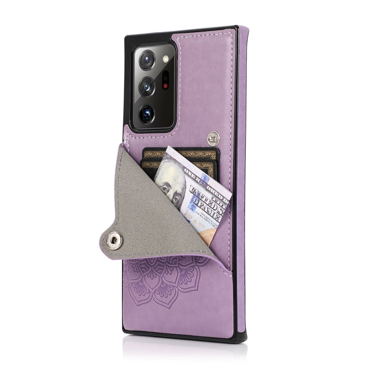 For Samsung Galaxy Note20 Ultra Embossed Pattern PU + TPU Protective Case with Holder & Wallet & Card Slots