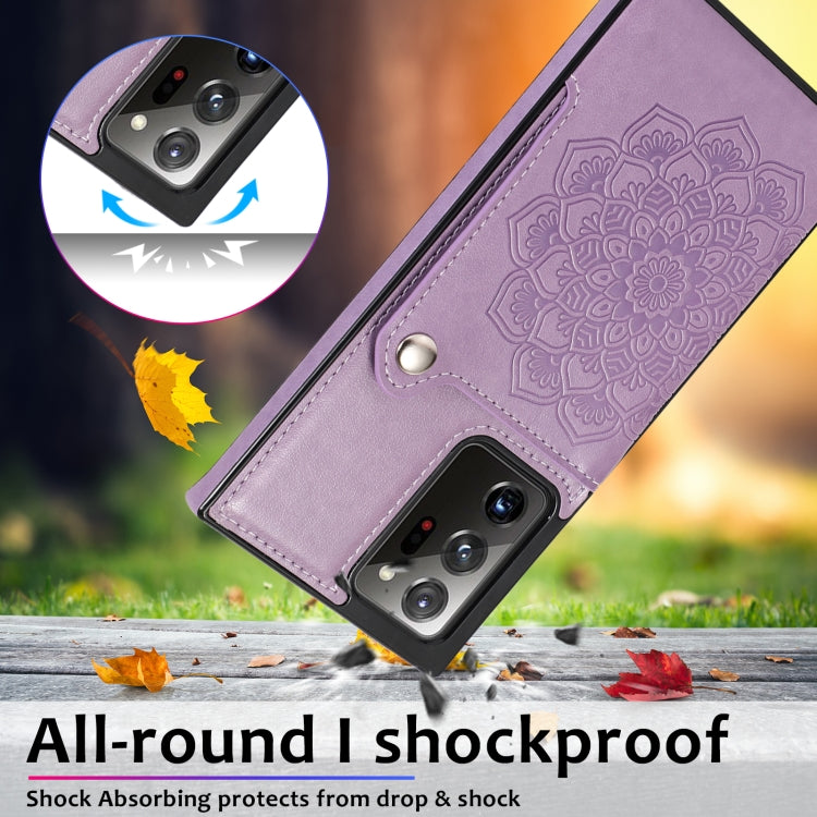 For Samsung Galaxy Note20 Ultra Embossed Pattern PU + TPU Protective Case with Holder & Wallet & Card Slots