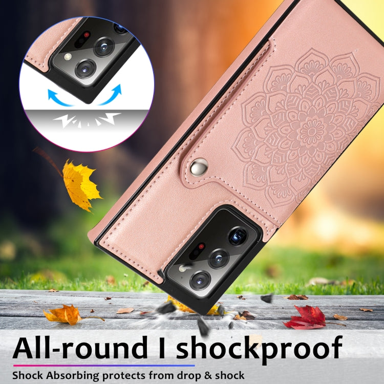 For Samsung Galaxy Note20 Ultra Embossed Pattern PU + TPU Protective Case with Holder & Wallet & Card Slots