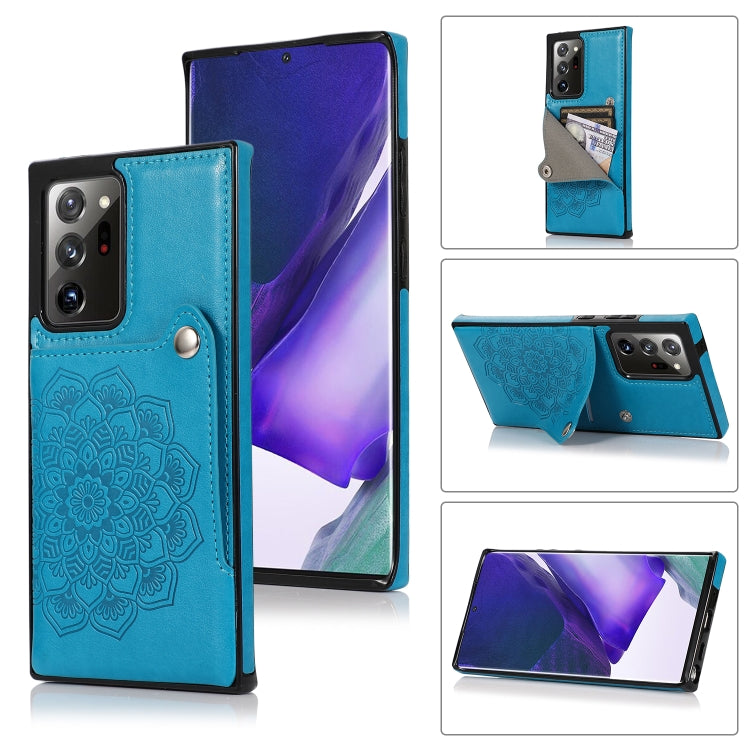 For Samsung Galaxy Note20 Ultra Embossed Pattern PU + TPU Protective Case with Holder & Wallet & Card Slots