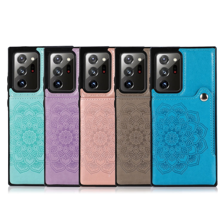 For Samsung Galaxy Note20 Ultra Embossed Pattern PU + TPU Protective Case with Holder & Wallet & Card Slots