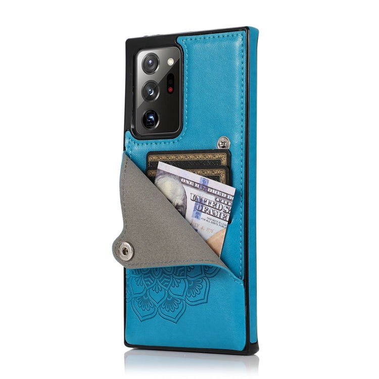 For Samsung Galaxy Note20 Ultra Embossed Pattern PU + TPU Protective Case with Holder & Wallet & Card Slots