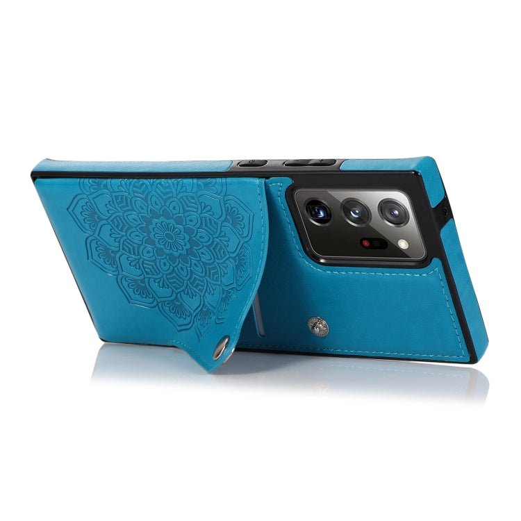 For Samsung Galaxy Note20 Ultra Embossed Pattern PU + TPU Protective Case with Holder & Wallet & Card Slots