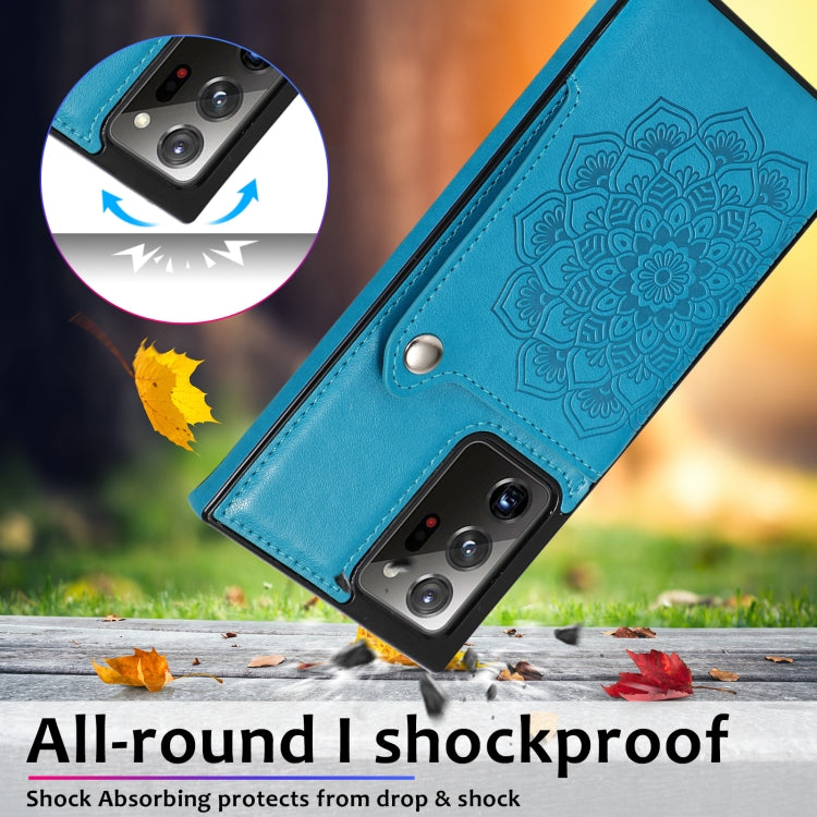For Samsung Galaxy Note20 Ultra Embossed Pattern PU + TPU Protective Case with Holder & Wallet & Card Slots