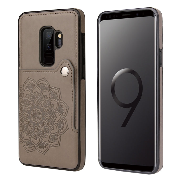 For Samsung Galaxy S9 Embossed Pattern PU + TPU Protective Case with Holder & Wallet & Card Slots