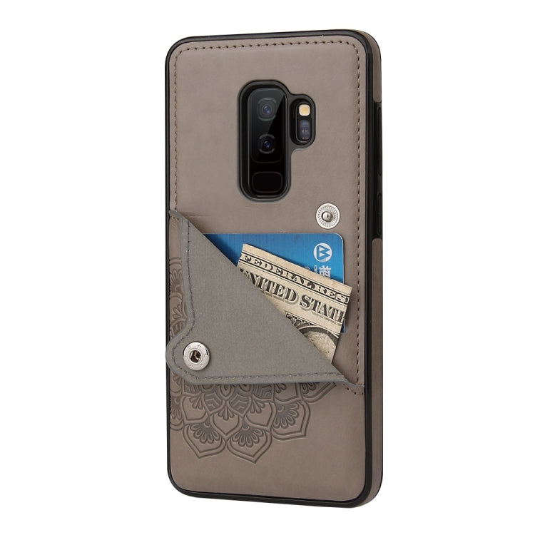 For Samsung Galaxy S9 Embossed Pattern PU + TPU Protective Case with Holder & Wallet & Card Slots