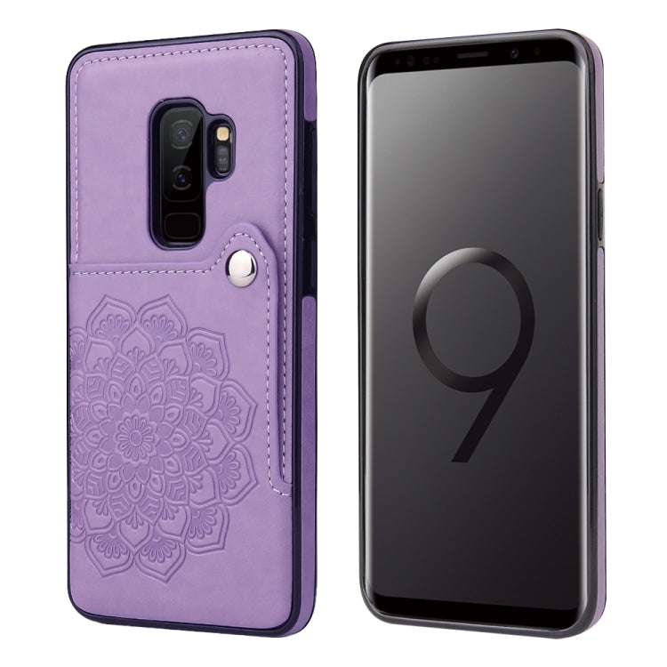 For Samsung Galaxy S9 Embossed Pattern PU + TPU Protective Case with Holder & Wallet & Card Slots