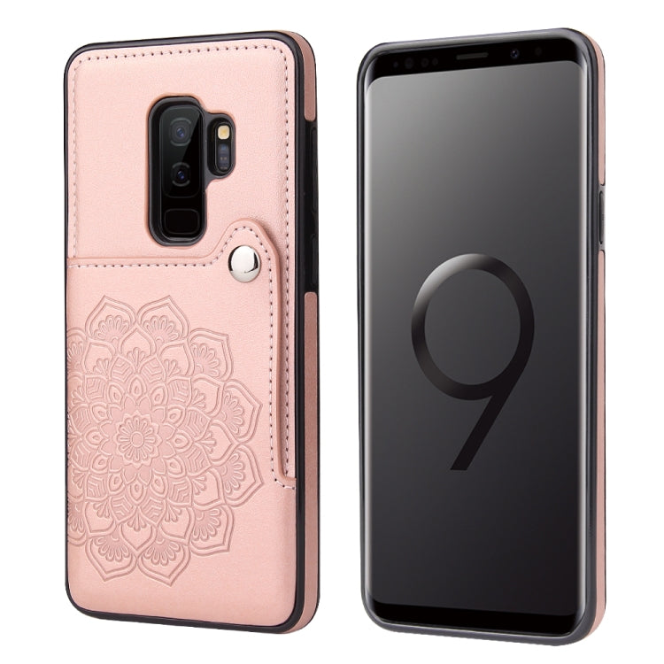 For Samsung Galaxy S9 Embossed Pattern PU + TPU Protective Case with Holder & Wallet & Card Slots