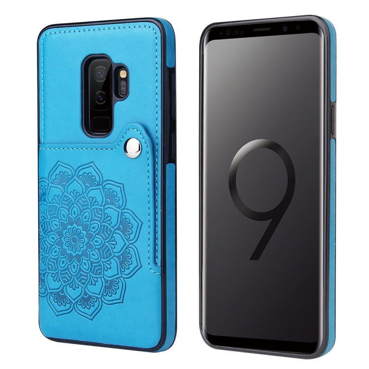 For Samsung Galaxy S9 Embossed Pattern PU + TPU Protective Case with Holder & Wallet & Card Slots