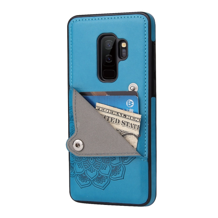 For Samsung Galaxy S9 Embossed Pattern PU + TPU Protective Case with Holder & Wallet & Card Slots