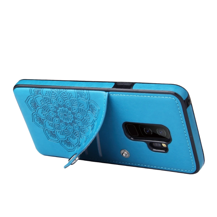 For Samsung Galaxy S9 Embossed Pattern PU + TPU Protective Case with Holder & Wallet & Card Slots